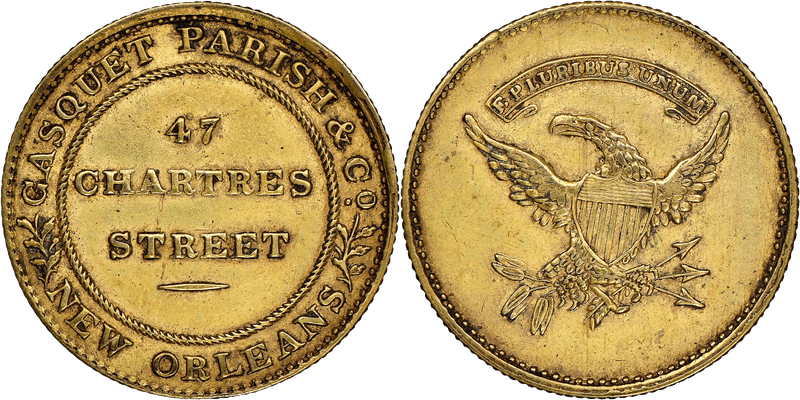 (1835-41) Brass Token HT-118, Gasquet, Parish & Co. LA