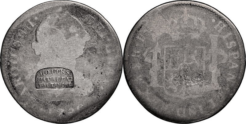 (1836) Token HT-143, Baltimore on 2 Reales MD