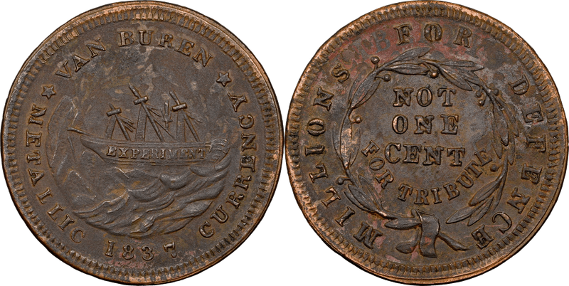 (1837) Copper Token HT-53, Van Buren - Not One Cent