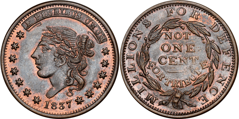 (1837) Copper Token HT-61, Mint Drops