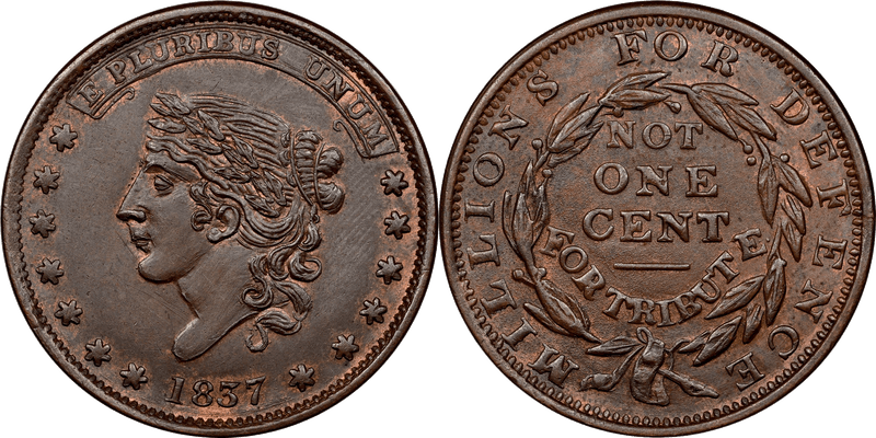 (1837) Token HT-49, Liberty - Not One Cent