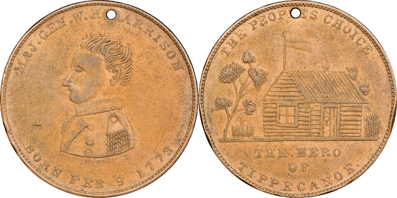 (1840) Copper Token HT-820, W.H. Harrison