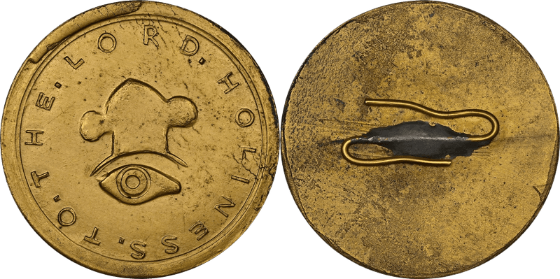 1849 Mormon Five Dollar - Uniface Copper Obverse, K-4, Plain Edge Restrike
