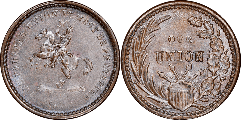 (1863) Civil War Patriotic Token F-178/266a, The Federal Union