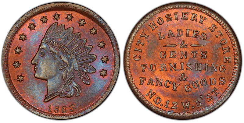 (1863) Civil War Store Card F-165X-1a, City Hosiery OH