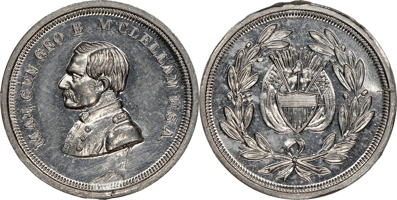 (1864) Civil War Patriotic Token F-142/347e, Maj. Gen. Geo. B. McClellan