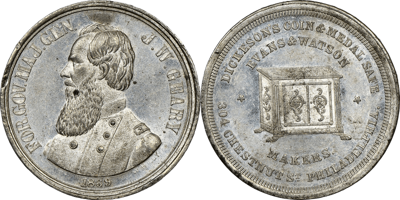 1869 Token F-692A-24d Copper-Nickel RE Yankee Robinsons IL
