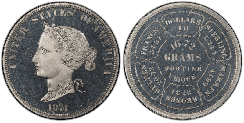 1874 Proof Eagle Pattern - J-1376, Bickford International