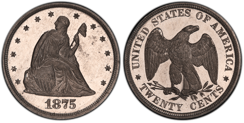 1875 Proof Twenty Cent Pattern - J-1415