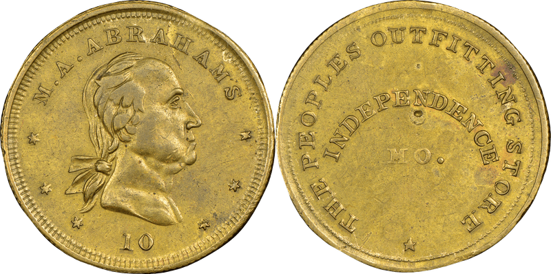 (1876) White Metal Token Rulau MO-Sl 40, Joel Swope's