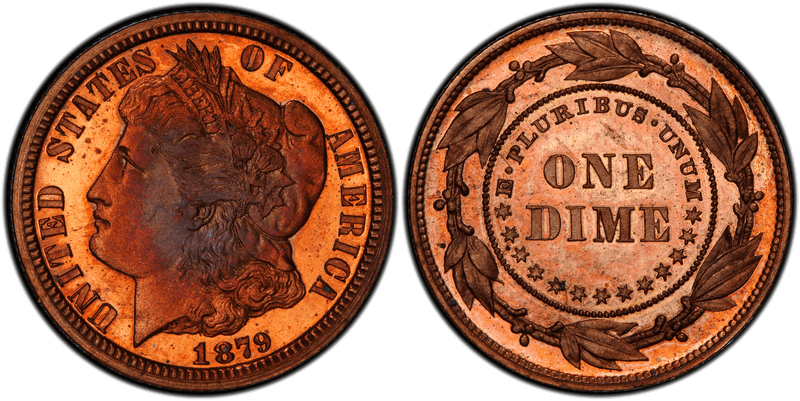 1879 Proof Dime Pattern - J-1589