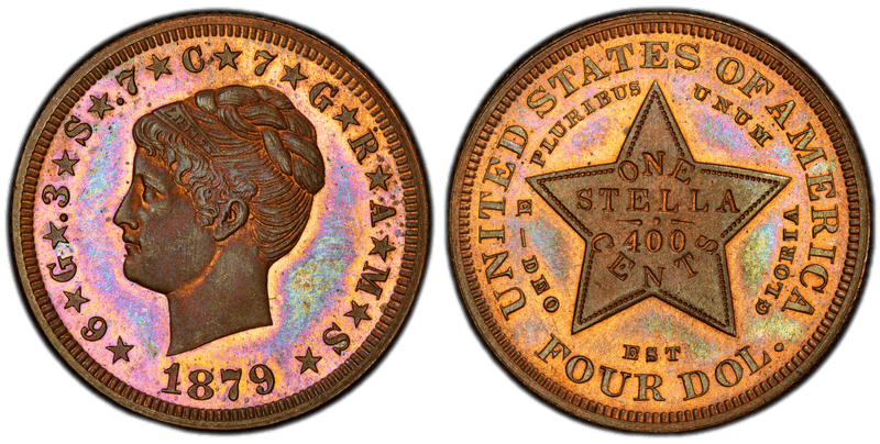1879 Proof Four Dollar Pattern - J-1639, Metric Dollar