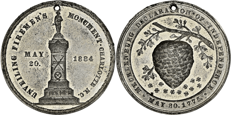 1884 So-Called Dollar HK-598, Firemen's Monument