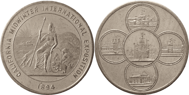 1894 So-Called Dollar HK-260, State Seal - 5 Edifices