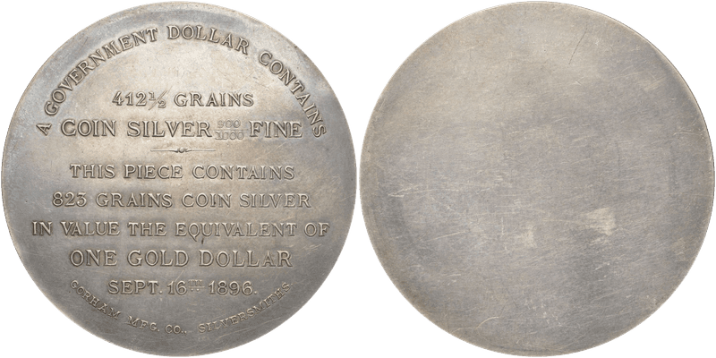 1896 Bryan Dollar HK-781, Gorham, S-7 Uniface
