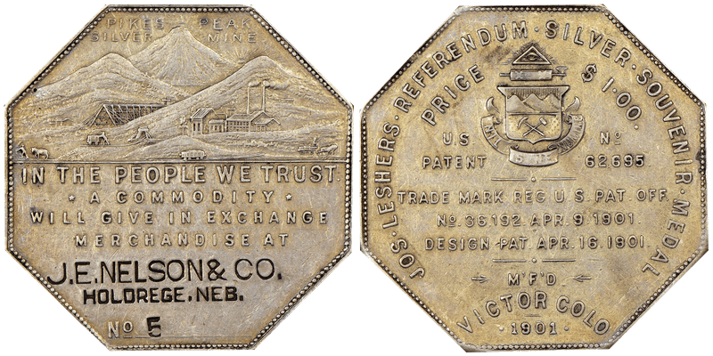 1901 Silver Lesher Dollar HK-1018, Druggist F.E. Church