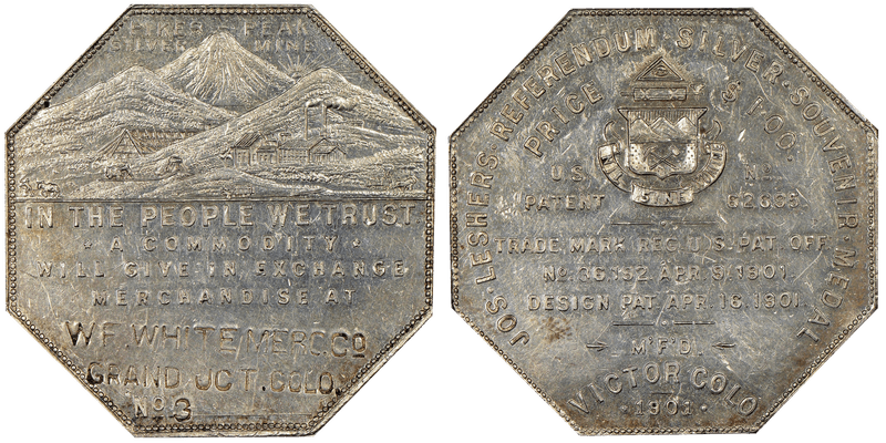 1901 Silver Lesher Dollar HK-1019, H.A. Pease, Jeweler