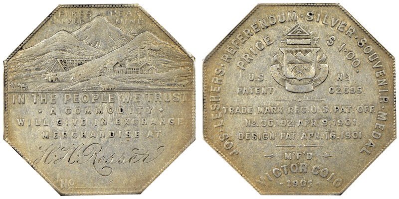 1901 Silver Lesher Dollar HK-1021, Surveyor O. Carlisle