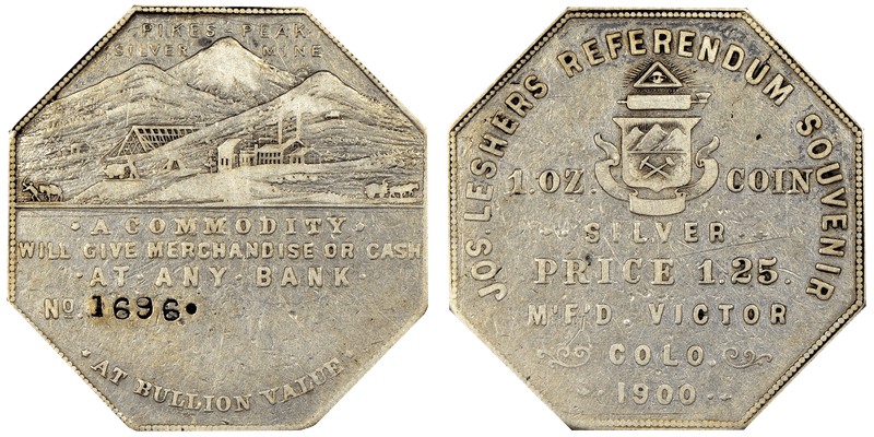 1900 Silver Lesher Dollar HK-790, C.A. Morris Druggist