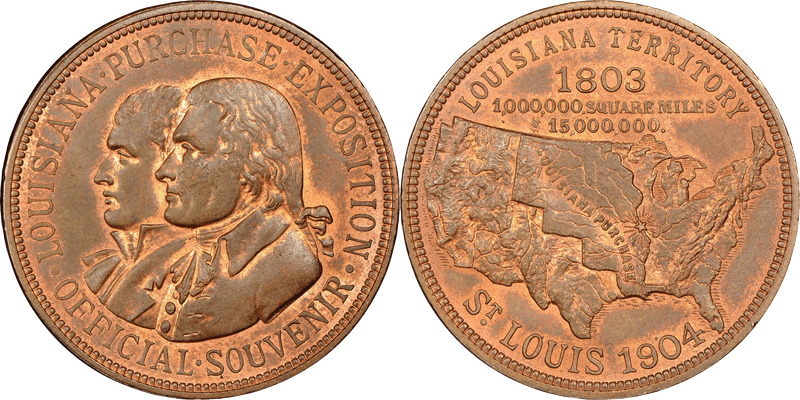 1904 So-Called Dollar HK-301, La. Purchase Expo Copper