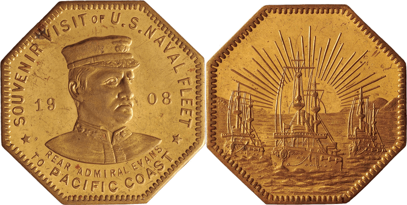 1908 So-Called Dollar HK-352a, U.S. Navy World Voyage