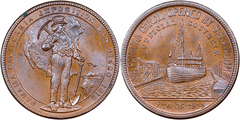 1915-1916 Bronze So-Called Dollar HK-430, Panama-California Expo.