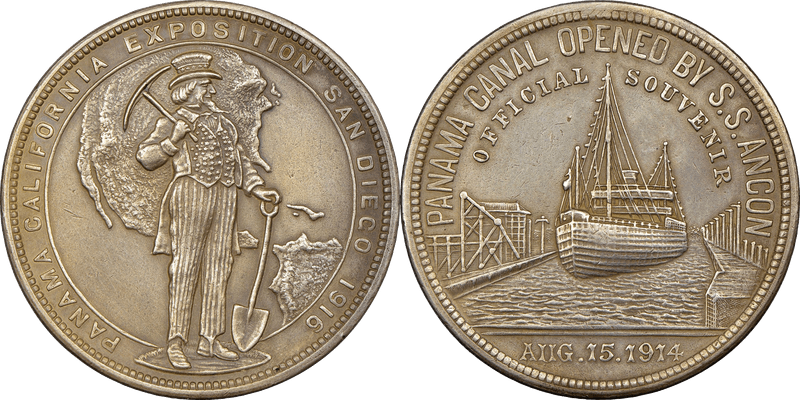 1915-1916 So-Called Dollar HK-429, Pan-Cal Expo, Silvered