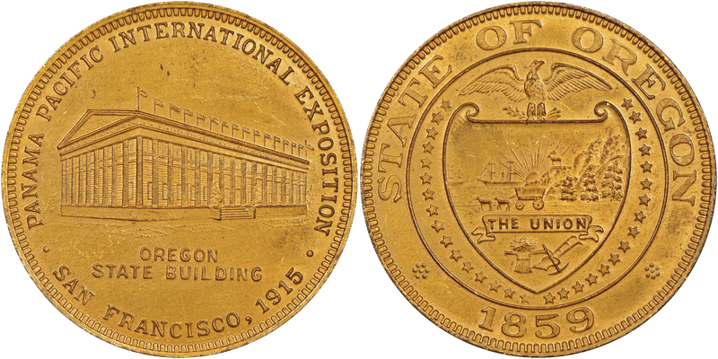1915 So-Called Dollar HK-411, Panama-Pacific State Fund Oregon Bronze