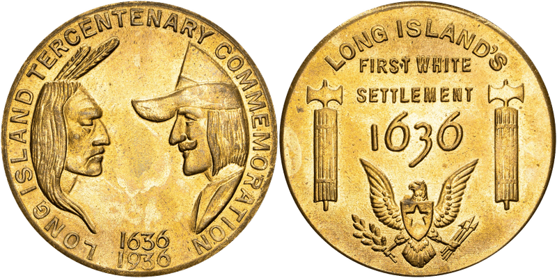 1936 White Metal So-Called Dollar HK-694a, Tercentenary White Metal