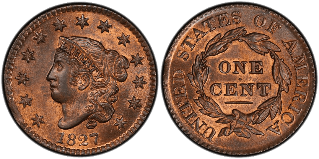 1827 Matron Head Coronet Head Cent