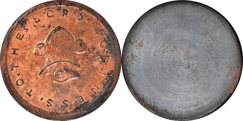 ND Mormon Twenty Dollar - Uniface Copper Reverse, K-5a, Plain Edge Restrike