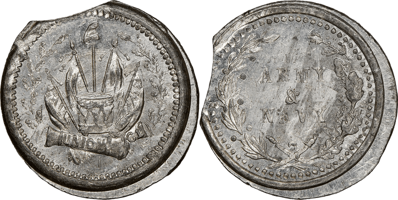 (No Date) Civil War Patriotic Token F-299/350e, Army & Navy
