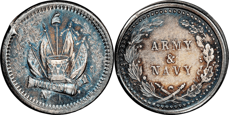 (No Date) Civil War Patriotic Token F-299/350f, Army & Navy