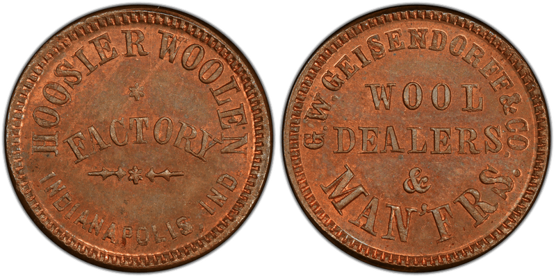 (No Date) Civil War Store Card F-460D-1A, IN