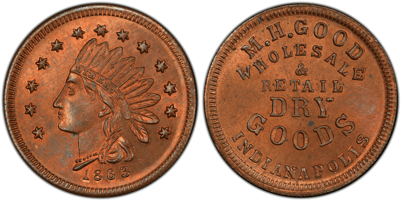 (No Date) Civil War Store Card F-460E-2A, IN