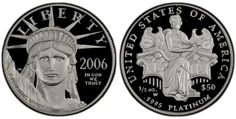 2006 (W) Proof American Eagle Fifty Dollar Platinum