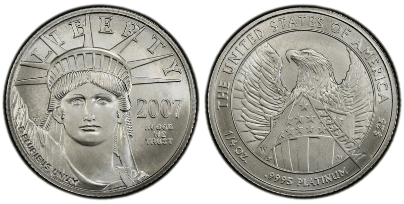 2007 (W) Burnished American Eagle Twenty Five Dollar Platinum
