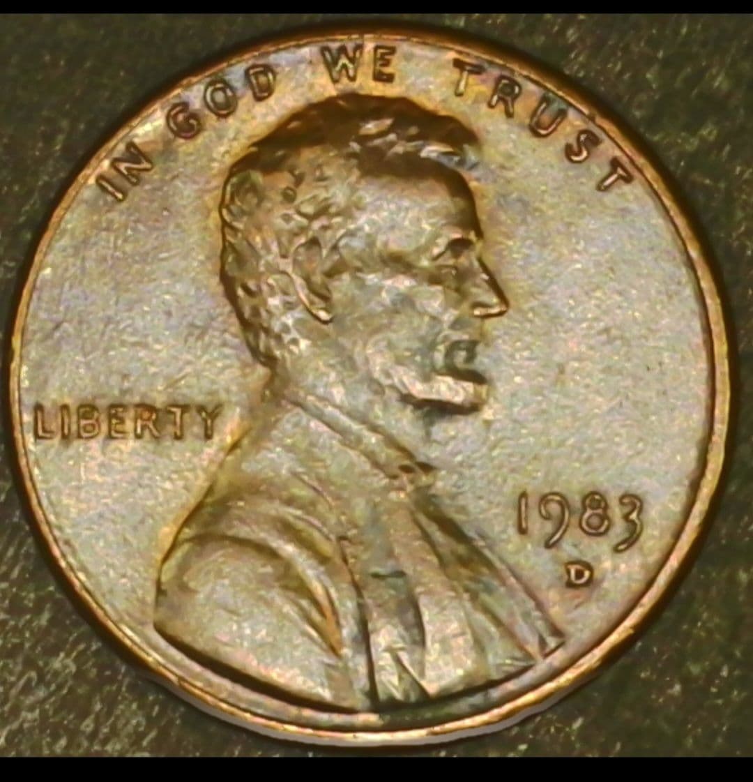1983 (D) Cent Doubled Die Obverse, Doubled Die Reverse, Repunched Mint Mark error coin